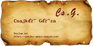 Csajkó Géza névjegykártya