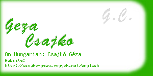 geza csajko business card