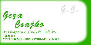 geza csajko business card
